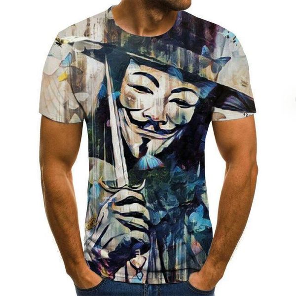 

wholesale -sale clown joker face male 3d print shirts anime humor comics men clothing