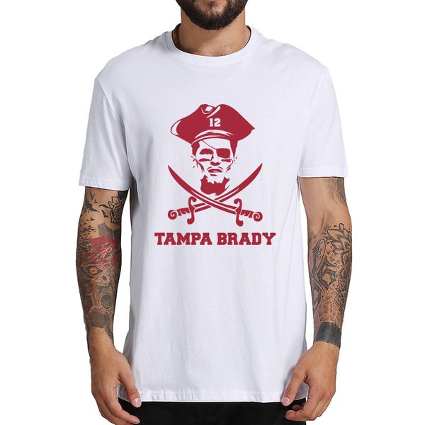 

tom brady t shirt sports team buccaneer tshirt 100% cotton eu size breathable o-neck tee