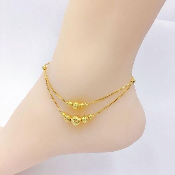 

2020 new net red bell anklets female vibrato antiquity trinkets wild korean fashion simple personality foot chain, Red;blue