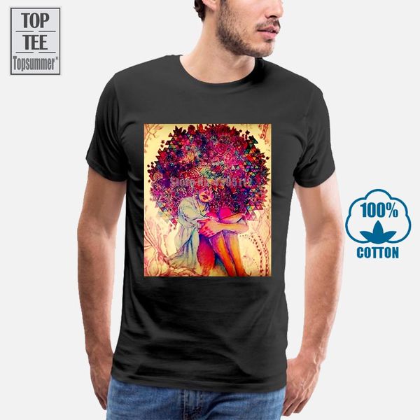 

new fashion for sleeve short natural big hair t shirt gift for black women and afro girl broadcloth crew neck t shirt for men