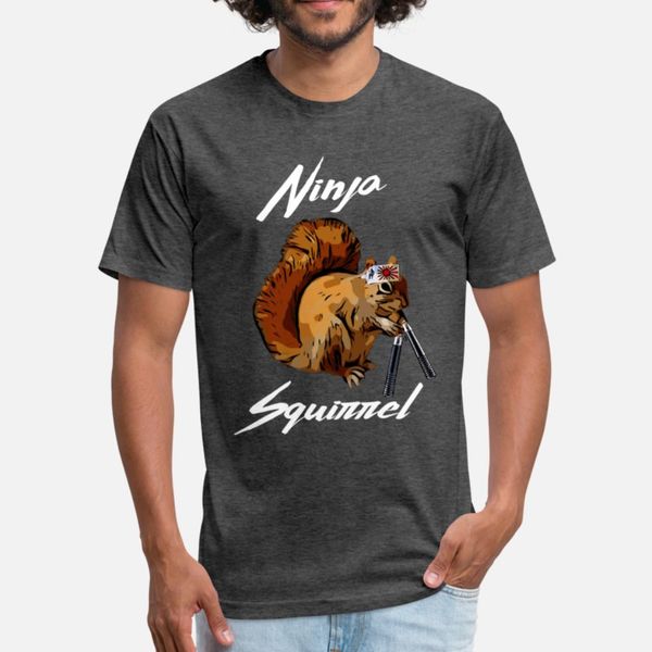 

ninja squirrel тенниска мужчин дизайн 100% хлопок crew neck мужской fit мода весна стандартная рубашка