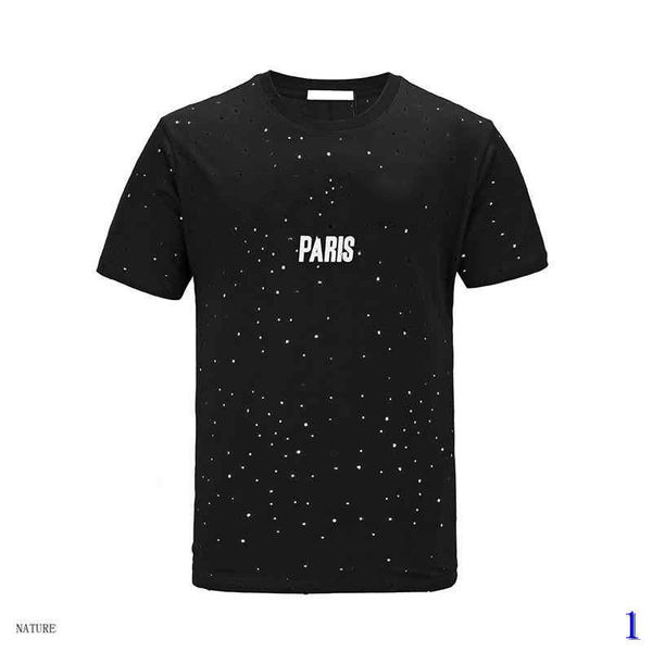 

2020 new mens t shirt fashion tees breathable loose shorts sleeves holo out letter print t shirts summer men clothing, White;black