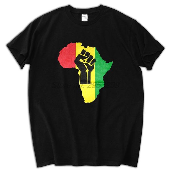 

new africa power rasta reggae music logo men's black t-shirt