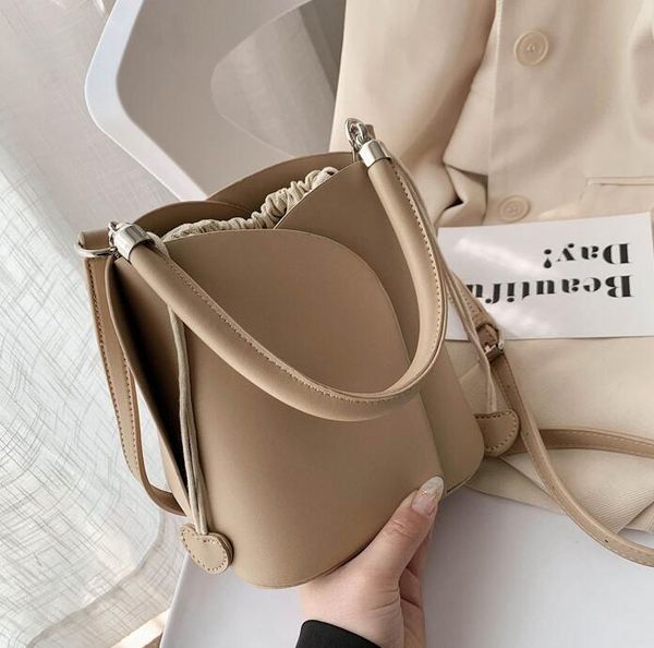 

Bucket Bag Fashion Women Shoulder Bags High Quality Leather Mini Handbags Lady Crossbody Canvas Bag