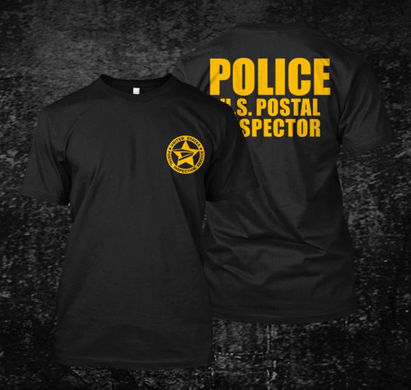 

loose black men tshirts homme tees usa inspector postal police - custom men's t-shirt tee print t-shirt mens
