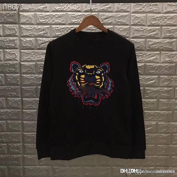 

2020 hoodies mens designer hoodies men hoodie designer sweater street hip hop high wild womens luxury tiger head embroidery, Black