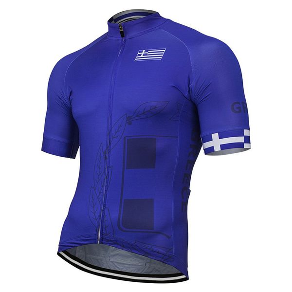 

2020 greece new summer blue cycling jersey men customized bike road mountain race bicycle wear riding racing clothing, Black;red