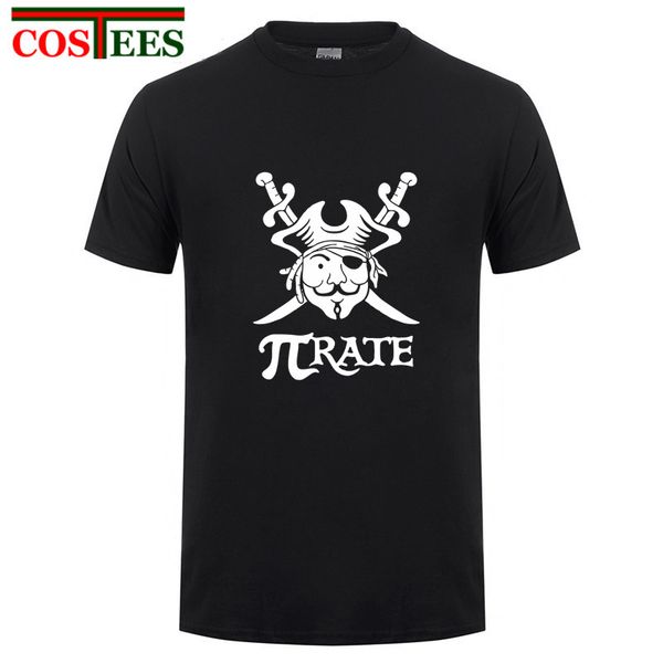 

funny math number pi-rate t shirt men skull design captain pirate t-shirt hombre ocean sailor adventure tee shirt homme camiseta