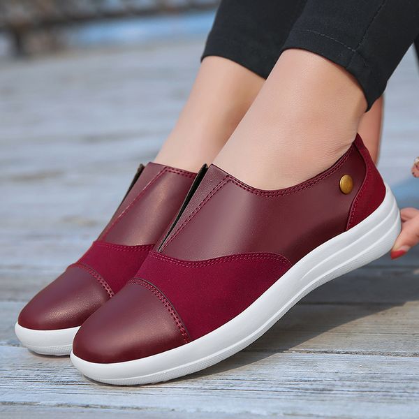 

fashion women walking shoes pu leather comfortable slip-on flats shoes woman moccasins flat loafers female outdoor sneaker