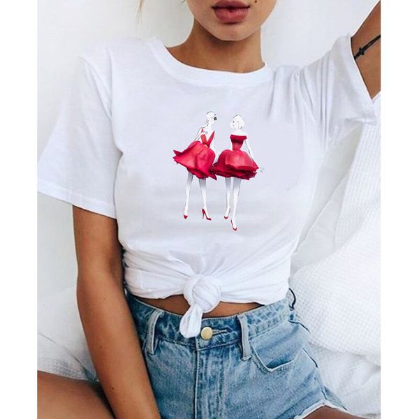 

мода футболки женщин 2020 летние цветы лепесток платье drawing печати tops blusas mujer de moda verano tee tops женский белый верх