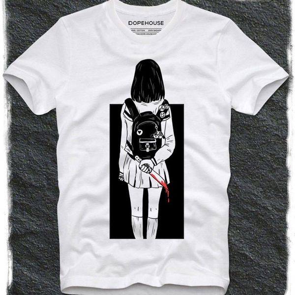 

t shirt dopehouse horror messer blut madchen japan anime manga schlacht royale b film splatter