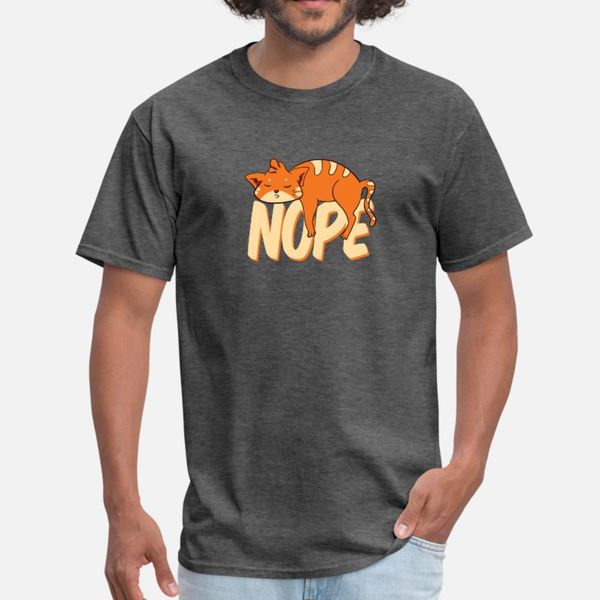 

nope lazy sleeping funny cute cat t shirt men famous 100% cotton size s-3xl unique famous building spring slim shirt