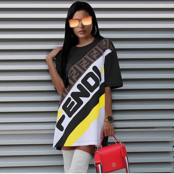 

floral dress loose skirt summer women clothing short sleeve floral dress designer casual t-shirt dresses ladies clothes, Black;gray
