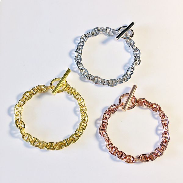 

2020 316l stainless steel chain with ol clasps with nose shape length chain 17cm bracelet women jewelry ps7254, Black