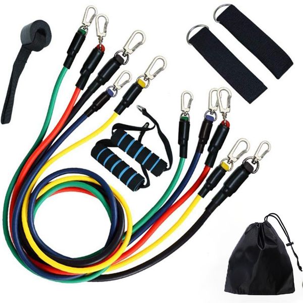 

resistance bands set yoga exercise fitness band rubber loop tube bands gym fitness exercise pilates yoga brick use at home 11pcs