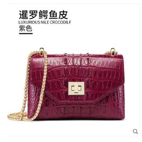 

gete 2020 new thai crocodile leather lady crossbody thai women chain bag fashion leisure for travel vacation business trip