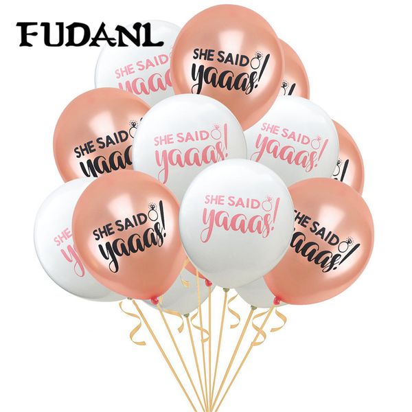 

10pcs rose gold printed she said yaaas latex balloons bachelorette wedding party decoration inflatable air balloons hen party