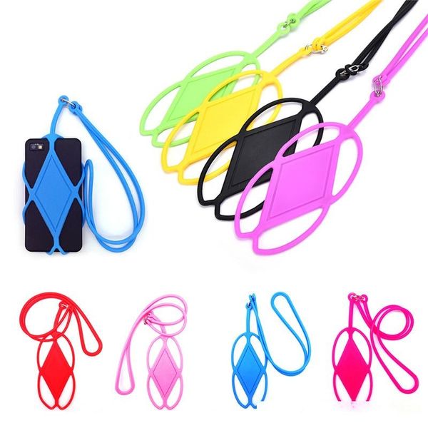 

silicone cell phone lanyard holder case cover universal phone neck strap necklace sling for iphone 6 7 5s