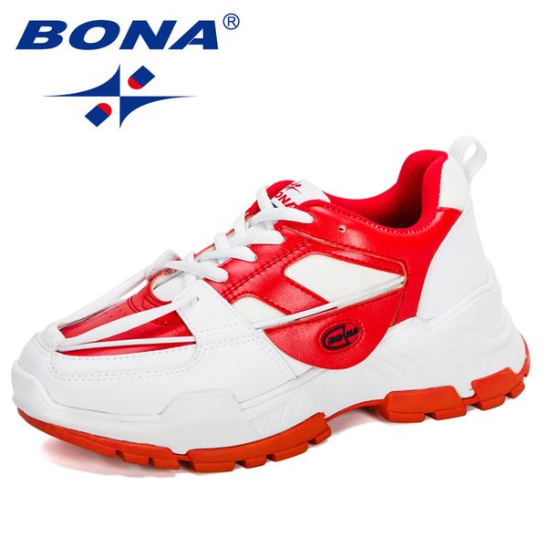 

bona 2020 new designers trendy chunky sneakers women walking shoes casual vulcanized shoes ladies platform basket femme footwear, Black