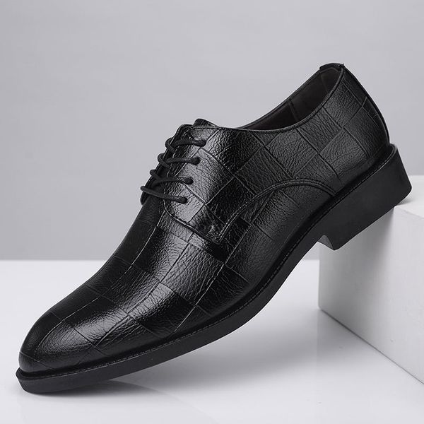 

dress shoes mens formal business stylish comfortable gentleman's men leather, Black