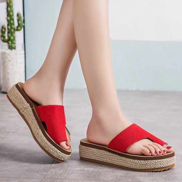 

summer women 4.5cm platform slipper british designer clip toe slides soft comfortable female slipper brand new sole shoes, Black