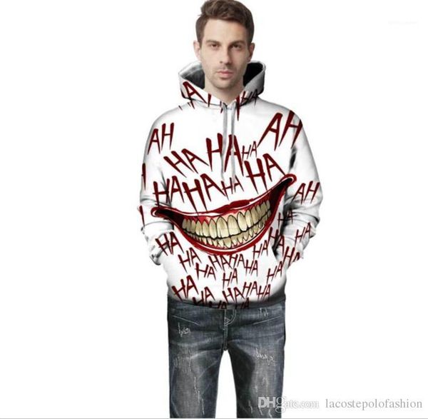 

laugh funny donna spring and autumn couples matching clothes big mouth print man hoodies fashion, Black