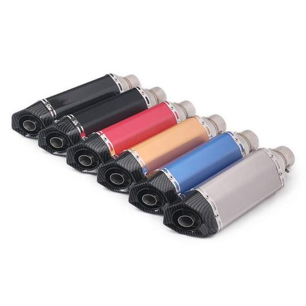 

2" inlet 370mm length hexagon exhaust pipe for motorcycle cafe racer bagger bobber tracker choppers scooter