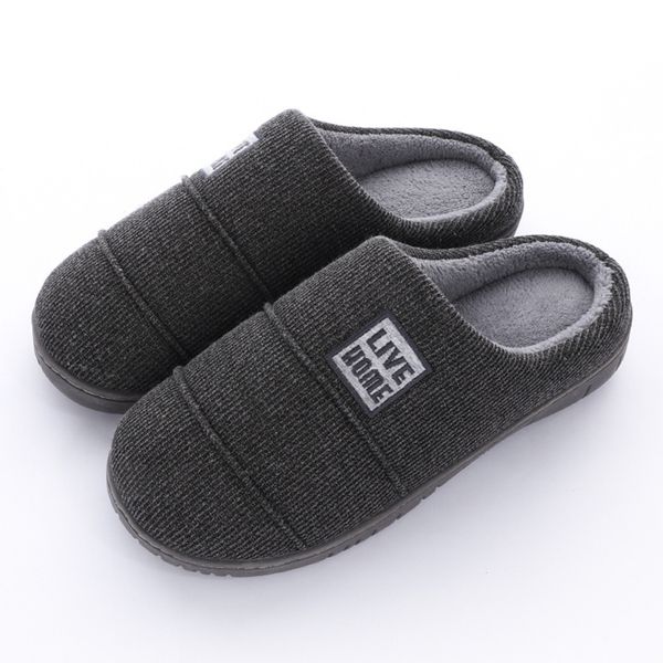 

women's slippers 2020 winter couples home indoor slippers knitted warm plus velvet new cotton ladies tpr soft sole, Black