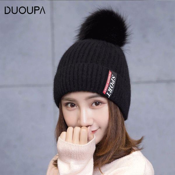 

autumn and winter wool ball creative wool cap lady outdoor warm trend cap korean knitted 2020 new type, Blue;gray