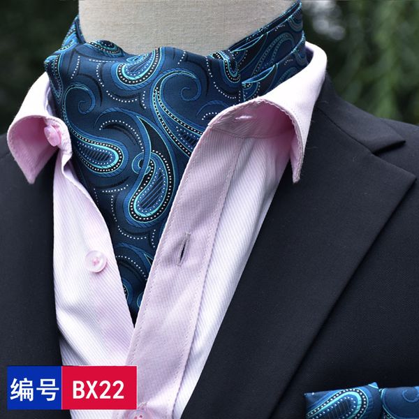 

fashion brand men handkerchief cravat set silk paisley pattern gentlemen dots tie wedding ascot bowtie tuxedo, Blue;purple