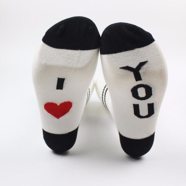 

men's socks love models men and women cotton short casual fashion wild couple, Black