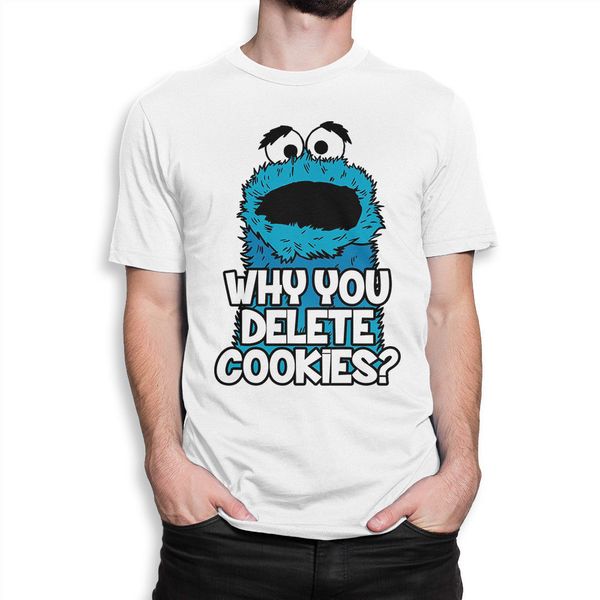 

cookie monster 'delete cookies' t - shirt, весёлый tee, все размеры diy prited tee shirt