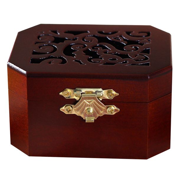 

retro style wood made classic octagon crafts music box wind up home hollowed out