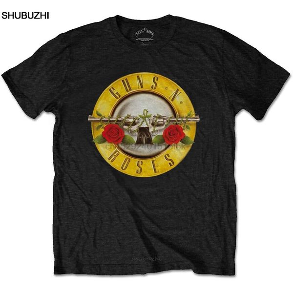 

guns n roses logo bullet slash official rock metal music black men t-shirt male brand teeshirt men summer cotton t shirt