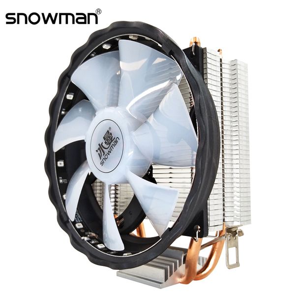 

fans & coolings snowman 2 heat pipes cpu cooler rgb 120mm pwm 4pin pc quiet for intel lga 775 1150 1151 1155 1366 amd am2 am3 cooling fan
