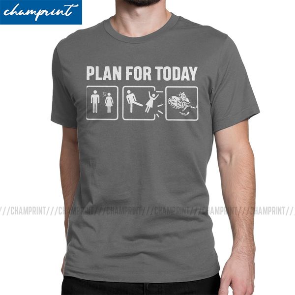 

plan for today funny skiing ski sport t shirts for men 100% cotton vintage t-shirt crewneck tees short sleeve clothes printed