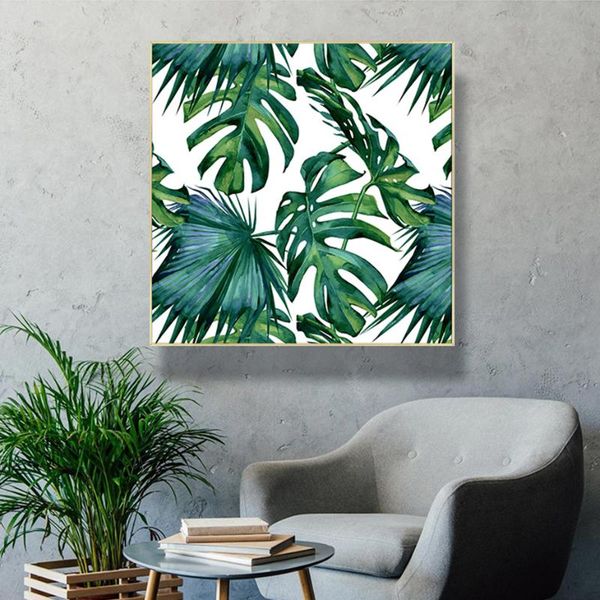 

classic palm leaves tropical jungle green canvas paintings nordic poster print wall art pictures living room home decor no frame