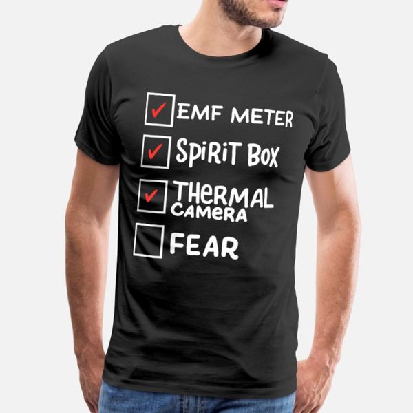 

ghost hunting paranormal investigator emf meter t shirt men designer tee shirt round collar homme cute comical spring trend shirt