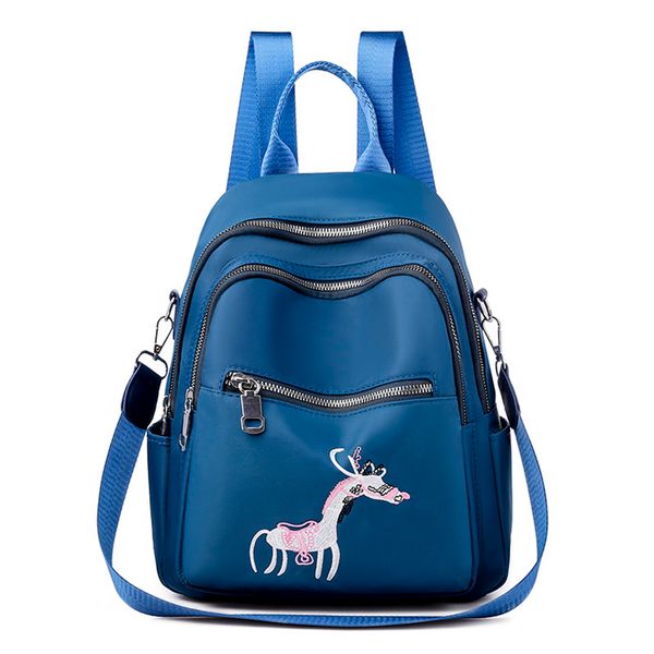 

functional woman backpack mochila feminina preppy college shoulder bags sac a dos waterproof oxford floral embroidered backpack