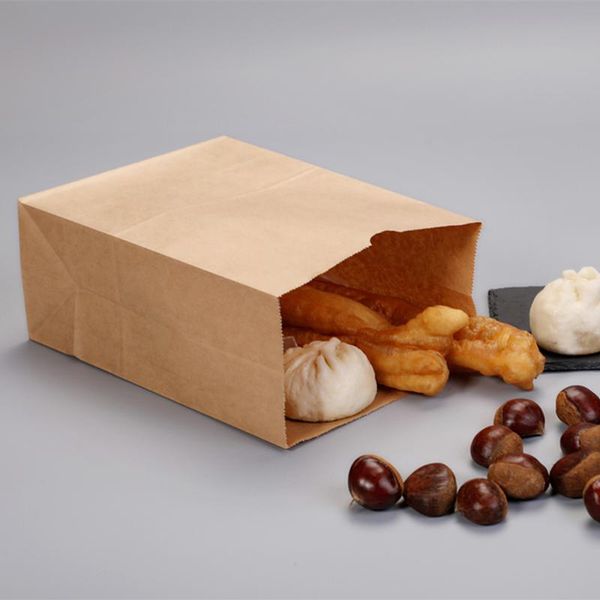 

10/20pcs paper bag brown kraft paper bag gift bags packing biscuits candy bread cookie bread nuts snack baking package