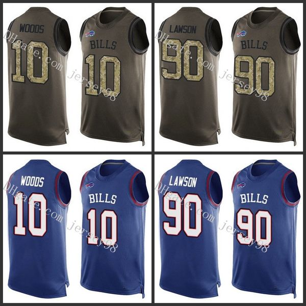 

buffalo bills green 10 robert woods 90 shaq lawson green nfl men women youthtank jersey, Black;red