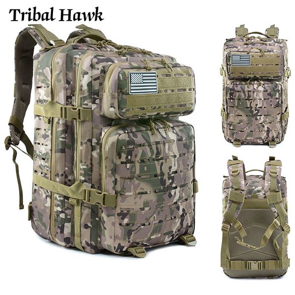 

outdoor bags 45l army molle backpack tactical assault rucksack men 3p waterproof hiking camping camouflage bag