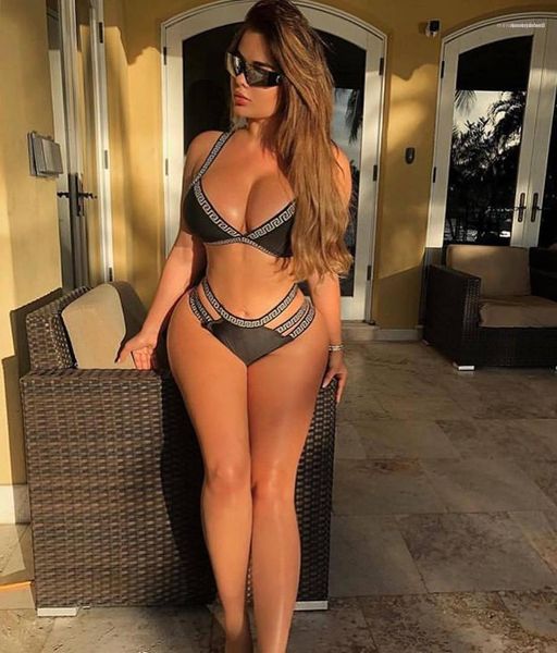

beach swimwear female fashion clothing women designer 2pcs swimsuit summer printed bikinis lady bathing clothes women, White;black