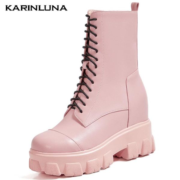 

boots karin large sizes 43 platform fashion inside high heels winter shoes motorcycles women, Black