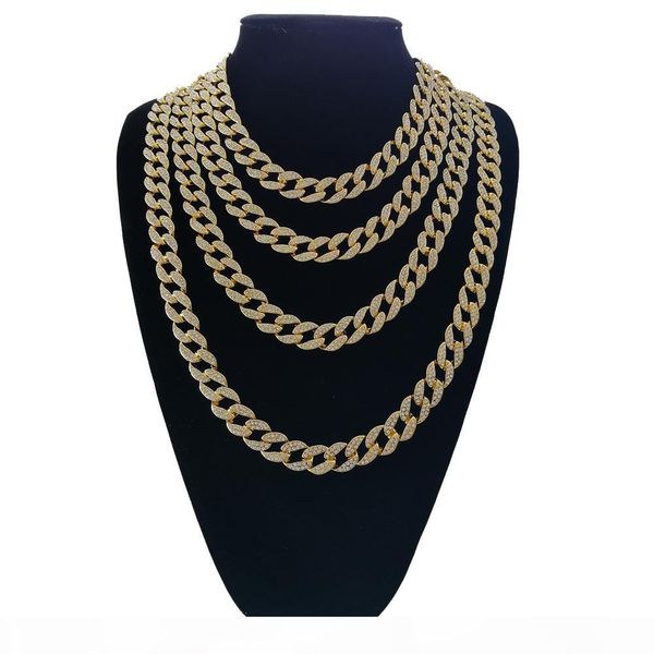

18inch 20inch 24inch 30 inch hip hop iced out cuban chain cuban link chain necklace bling bling jewelry n409 y1891709, Silver