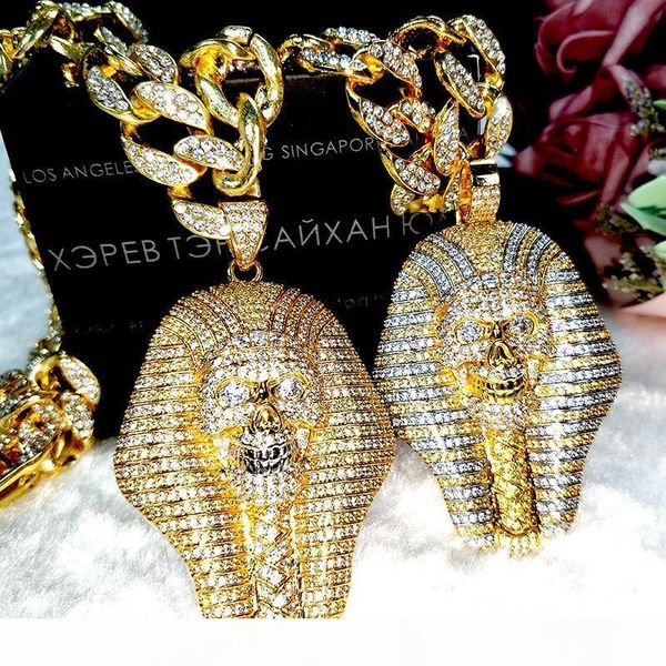 

новый 24k золото серебро iced из египетского фараона медь кристалла циркон бриллианты ожерелья вакуумные покрыли ювелирные изделия поп ожере, Silver