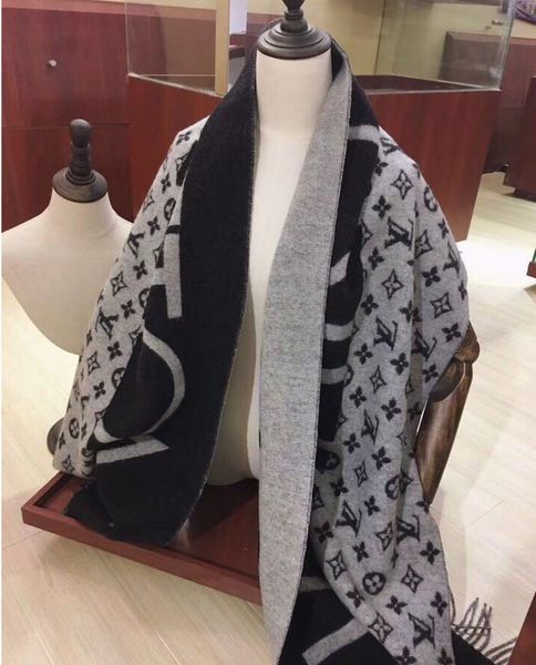 

l̴ouis v̴uittonbrand designer winter cashmere scarf men and women wear warm scarves cashmere cotton scarf 180*70cm, Blue;gray