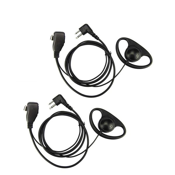 

2 pack) 2pin advanced d shape clip-ear pheadset earpiece mic for motorola 2 way radios gp88s gp300 gp68 gp2000 gp88 gp3188 c