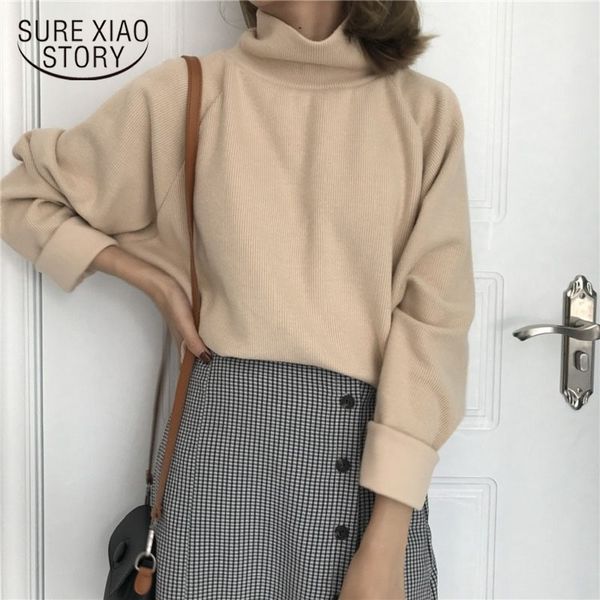 

autumn winter sweater women turtleneck vintage sweater thick long sleeve women pullover loose chic female jumper knitwear 10979, White;black