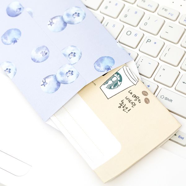 

6 pcs/pack today is fruit day envelope letter paper message card letter stationary storage paper gift